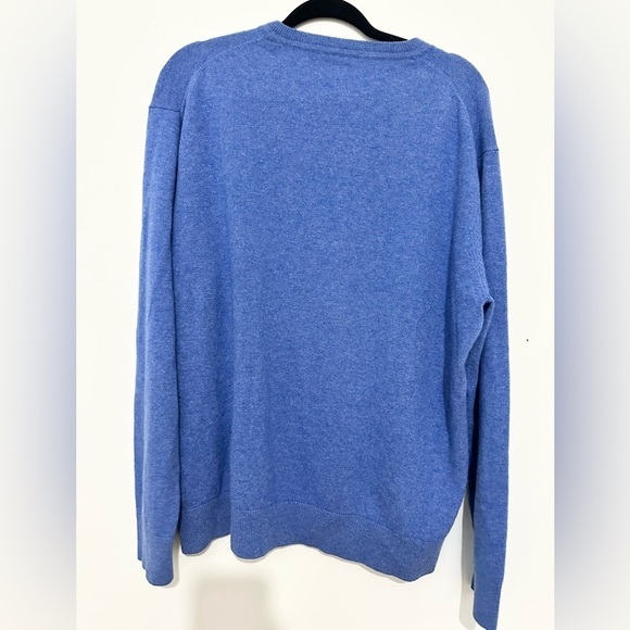 Raffi 100% Cashmere Long Sleeve V-Neck Pullover Sweater Blue XXL - Picture 4 of 4